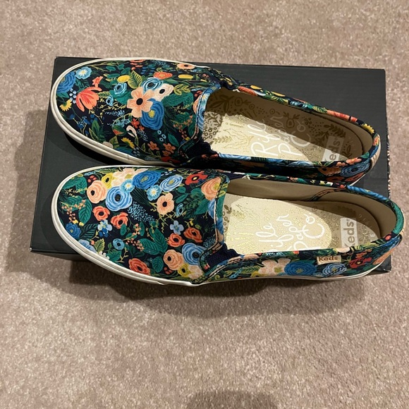 Keds Rifle Paper Co Slip-On Double Deck Sneakers - Garden Black/Multicolor - Picture 10 of 12